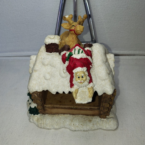 Christmas resin log cabin - christmas,