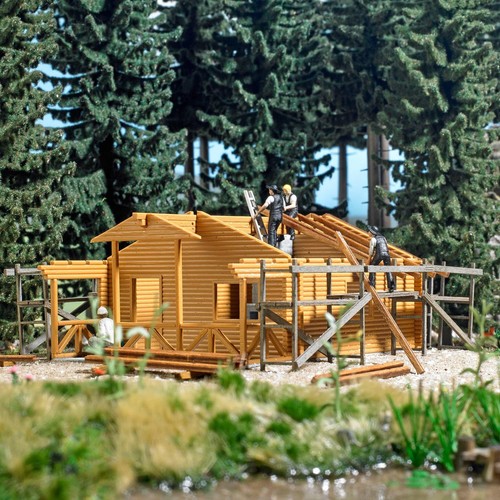 Log cabin under construction