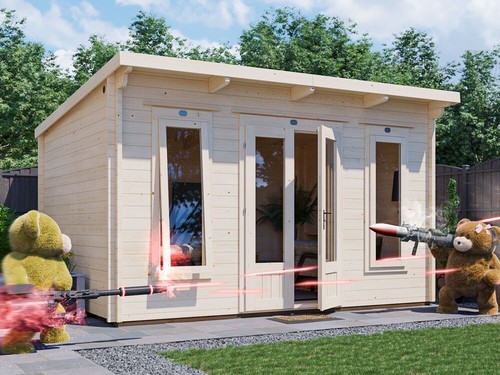 Log cabin garden - log, office