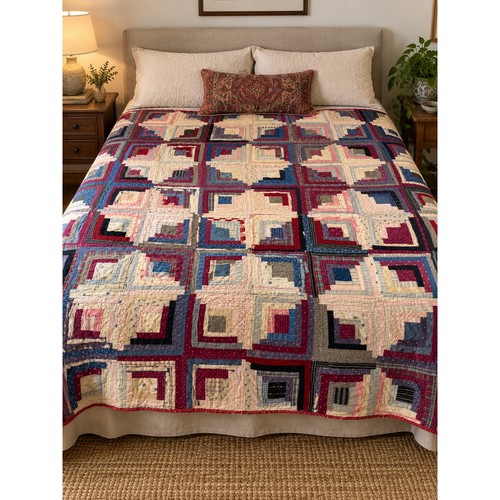 Vintage handmade patchwork - handmade, log