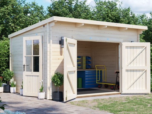Garden workshop 4x3m log cabin - workshop,